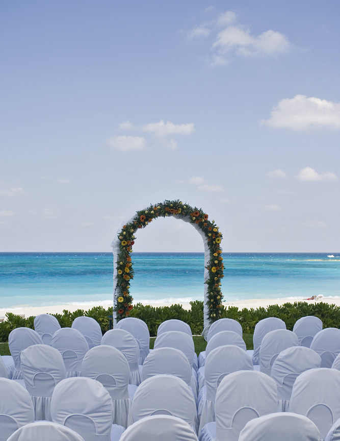 Westin Cancun Arch Wedding Ceremony Set Up