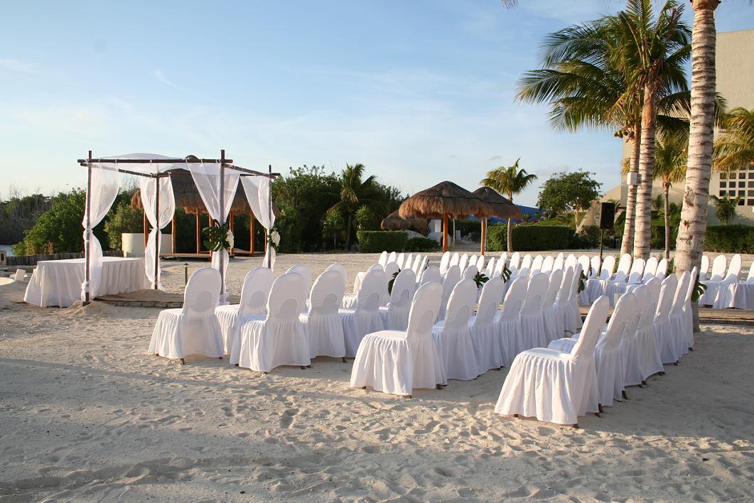 Westin Cancun Lagoon Wedding Ceremony Set Up